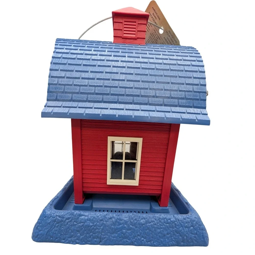 North States Americana Barn Birdfeeder Village Collection Red Blue 9054 New
